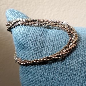 Vintage Silver 3 Strand Bracelet, Italian, 7.5”, Sterling 925, 9 Grams,Beautiful